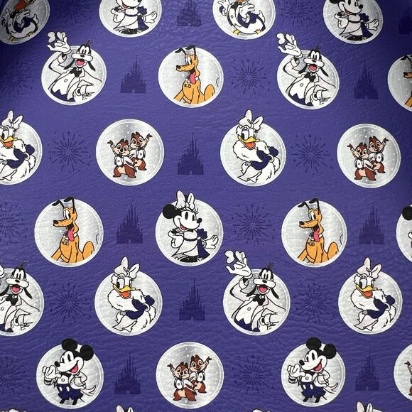 Disney Loungefly Mini Backpack 100th Anniversary Purple Sparkle 2023 - Picture 9 of 13